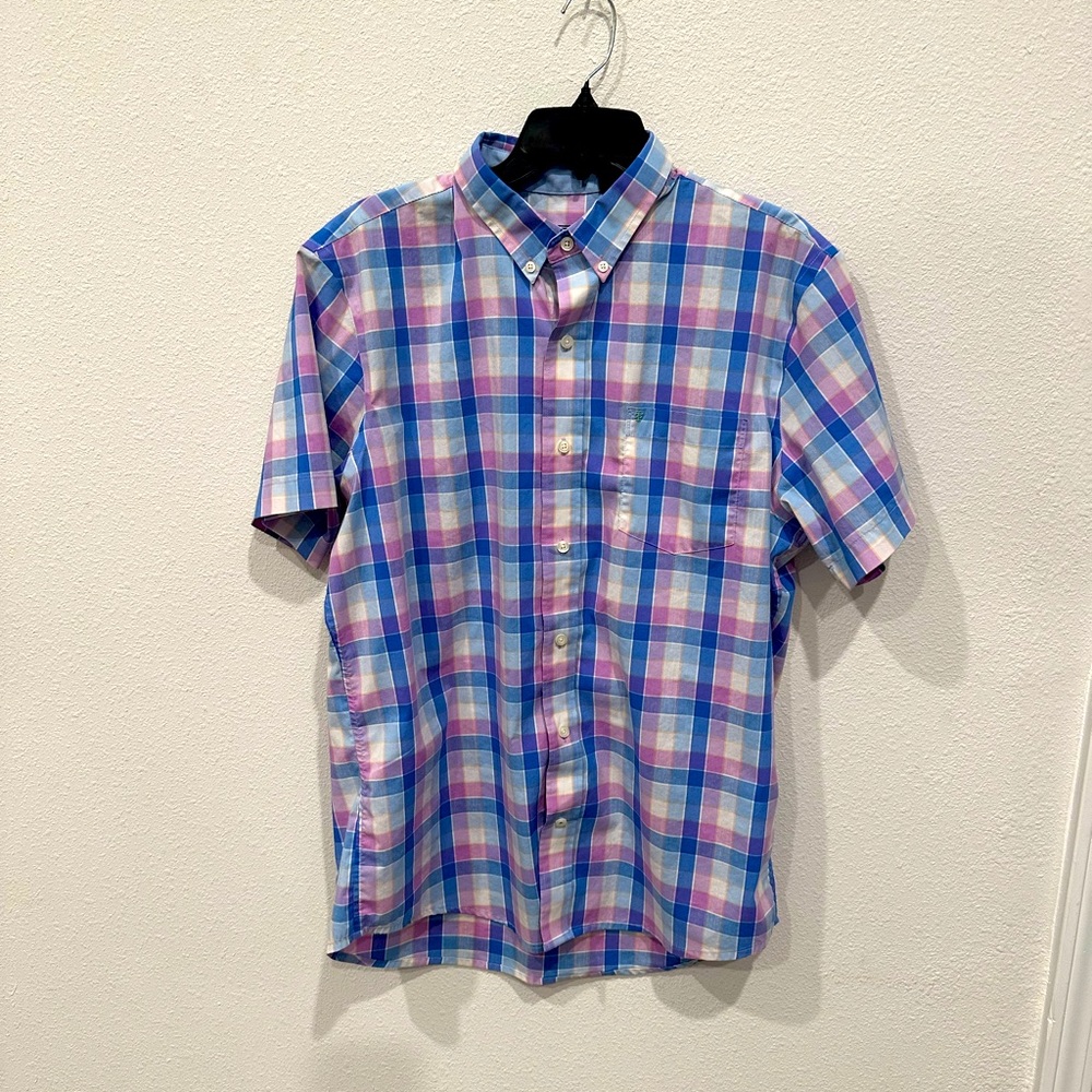Izod Mens Short Sleeve Dress Shirt, L.